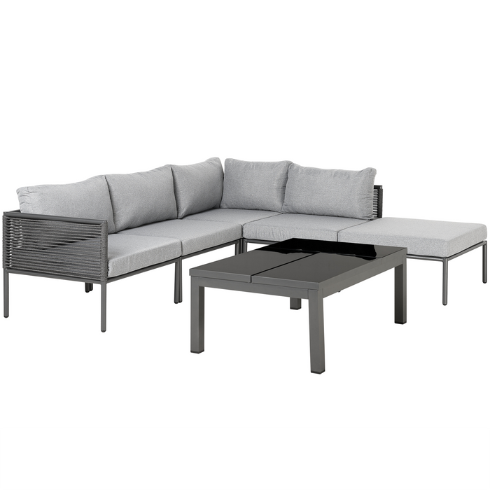 Beliani - FORANO - Loungeset voor 6 - Grijs - Aluminium