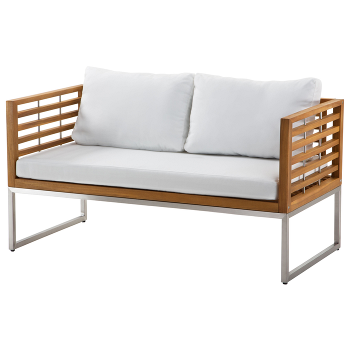 Beliani - BERMUDA - Loungeset voor 4 - Lichte houtkleur - Acaciahout