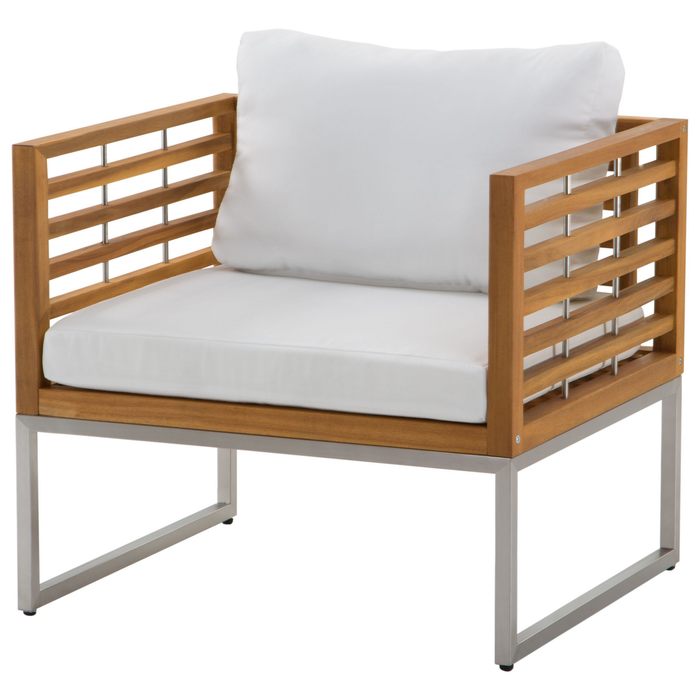 Beliani - BERMUDA - Loungeset voor 4 - Lichte houtkleur - Acaciahout