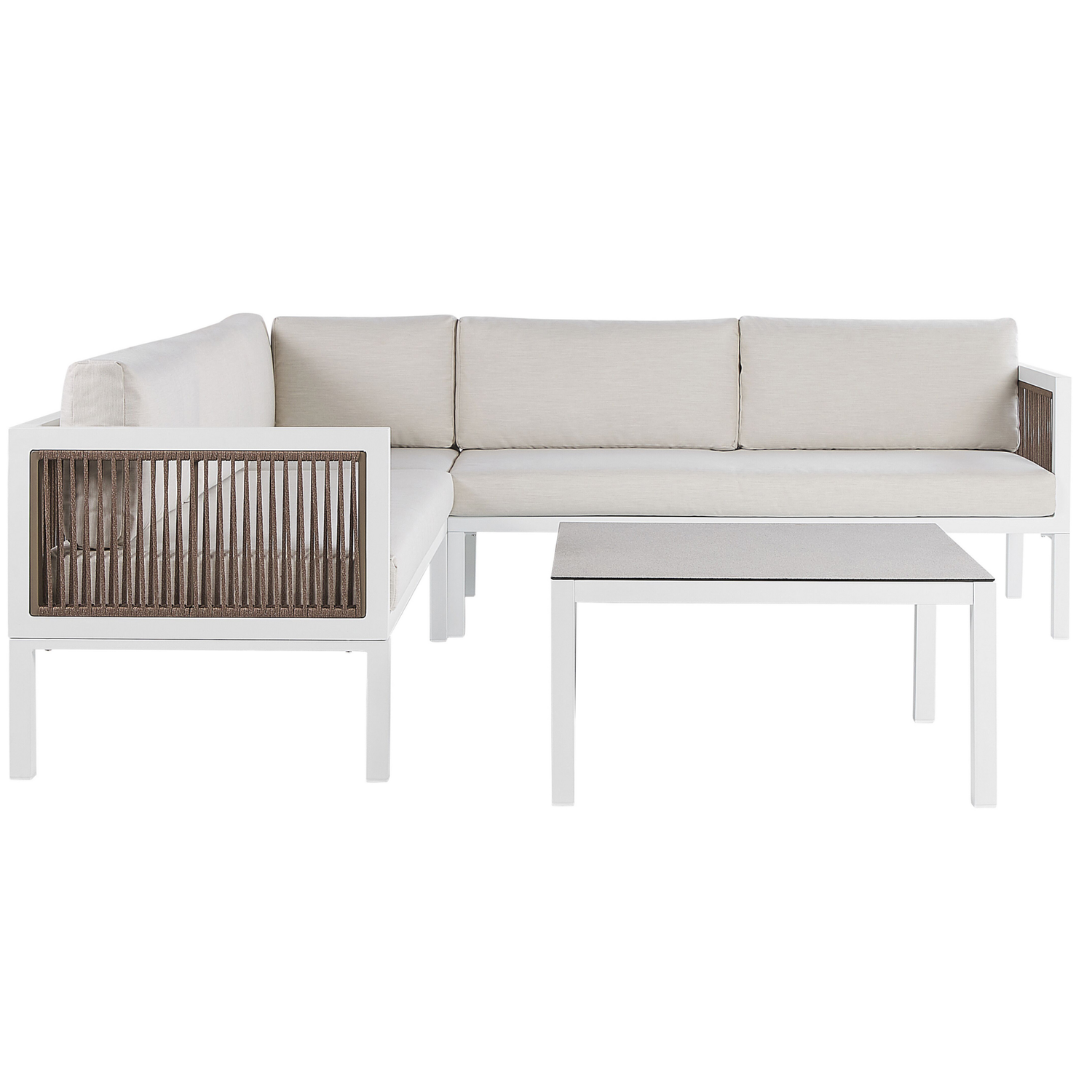 Beliani - BORELLO - Loungeset voor 4 - Wit - Aluminium