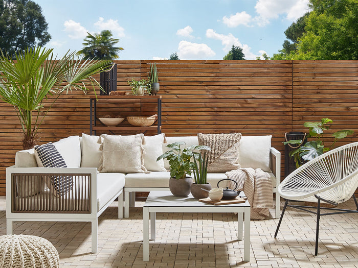 Beliani - BORELLO - Loungeset voor 4 - Wit - Aluminium