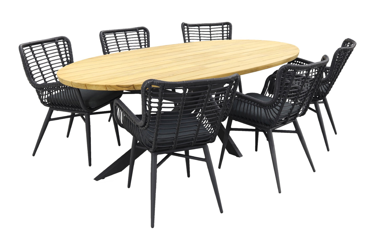 4 Seasons Outdoor - Jasmine black|Taste Prado Ellips 240x115 cm