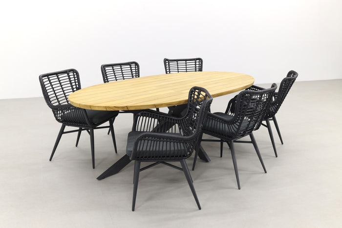 4 Seasons Outdoor - Jasmine black|Taste Prado Ellips 240x115 cm