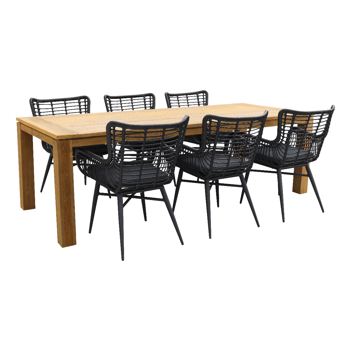 VDG Jasmine black|Rome brown 240 cm. tuinset - 7-delig