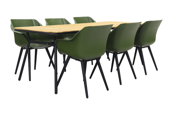 Hartman Sophie Studio Moss Green|Bella 220x95 cm. - 7-delige tuinset