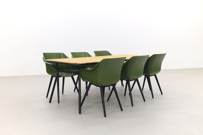Hartman Sophie Studio Moss Green|Bella 220x95 cm. - 7-delige tuinset