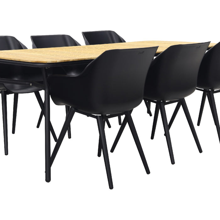Hartman Sophie Studio Black|Bella 220x95 cm. - 7-delige tuinset