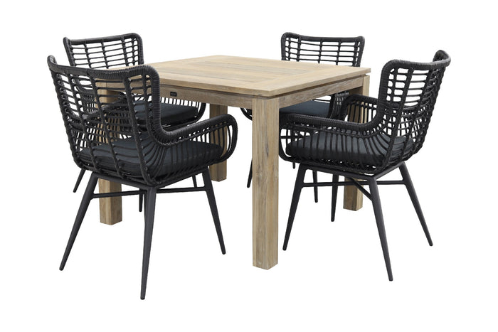 VDG Jasmine black|Rome grey 100 cm. - tuinset 5-delig