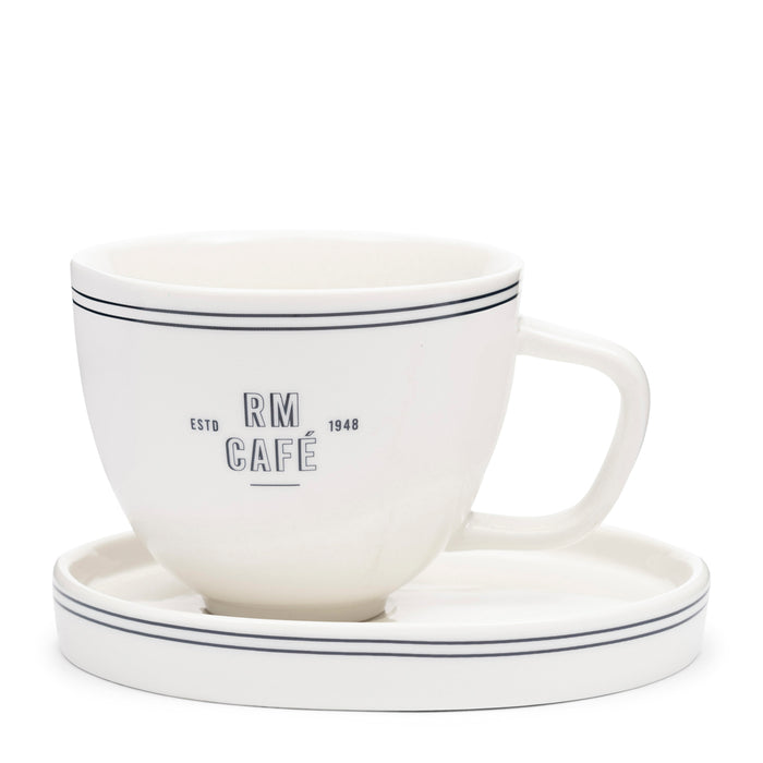 Riviera Maison Kop en schotel Wit - Long Island - Porselein