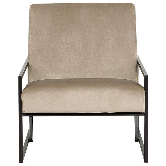 Beliani - DELARY - Fauteuil - Taupe - Fluweel