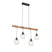 QAZQA Smart hanglamp zwart met hout incl. 4 Wifi A60 - Stronk