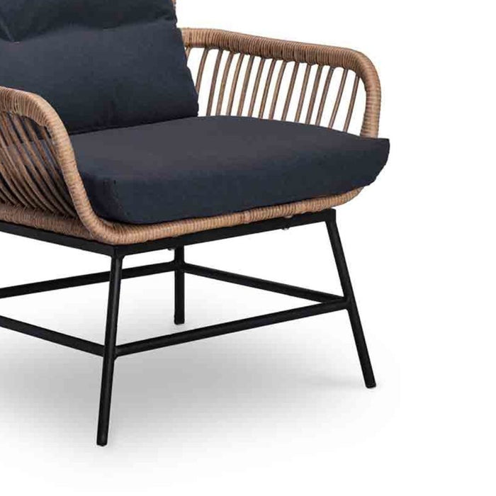 BUITEN living Dex loungestoel tuin incl. voetenbank | wicker +