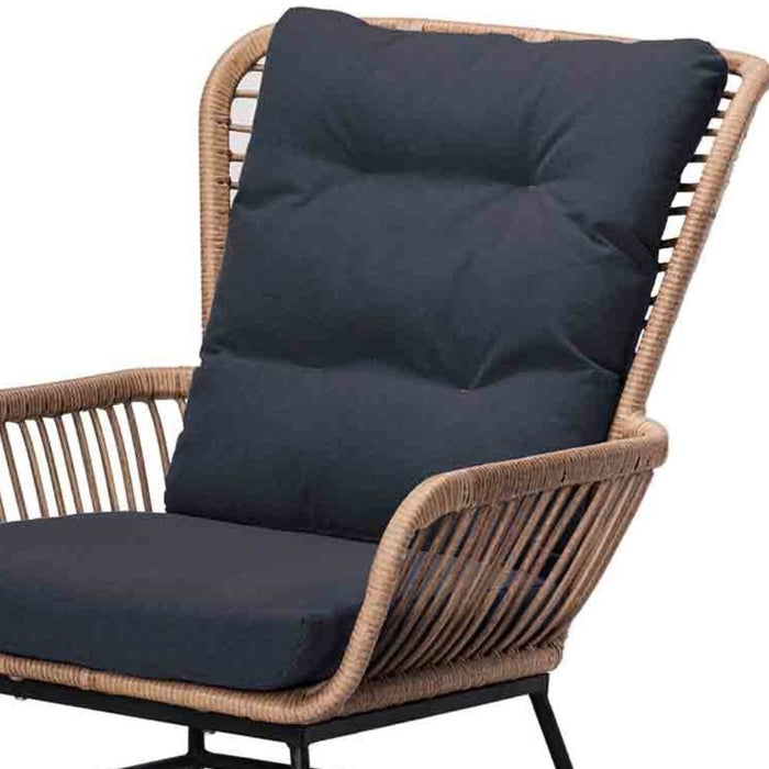 BUITEN living Dex loungestoel tuin incl. voetenbank | wicker +
