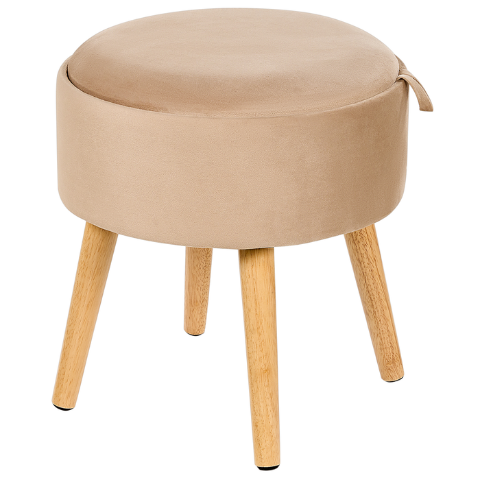 Beliani - NEELY - Hocker - Beige - Fluweel