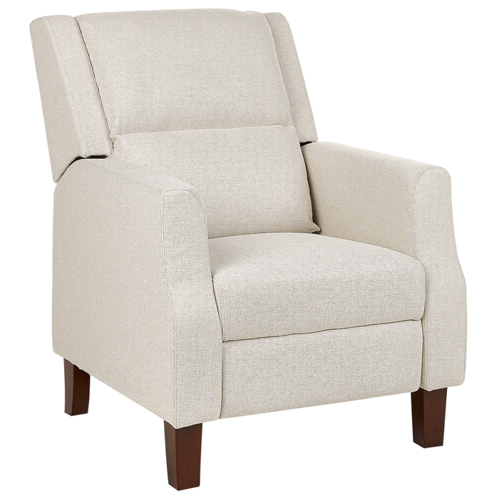 Beliani - EGERSUND - TV-fauteuil - Lichtbeige - Fluweel
