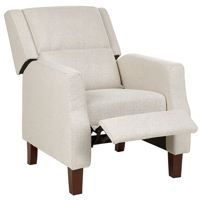 Beliani - EGERSUND - TV-fauteuil - Lichtbeige - Fluweel