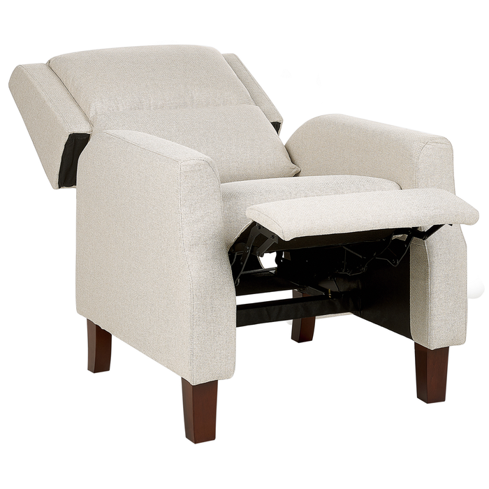 Beliani - EGERSUND - TV-fauteuil - Lichtbeige - Fluweel