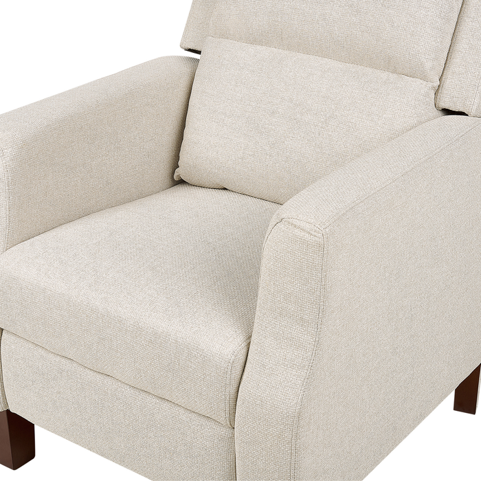 Beliani - EGERSUND - TV-fauteuil - Lichtbeige - Fluweel