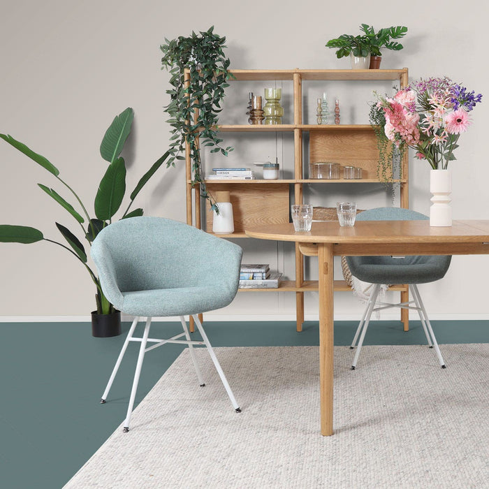 Nolon Noa-Otis Eetkamerstoelen Set van 2 - Zacht Groen - Witte Poten