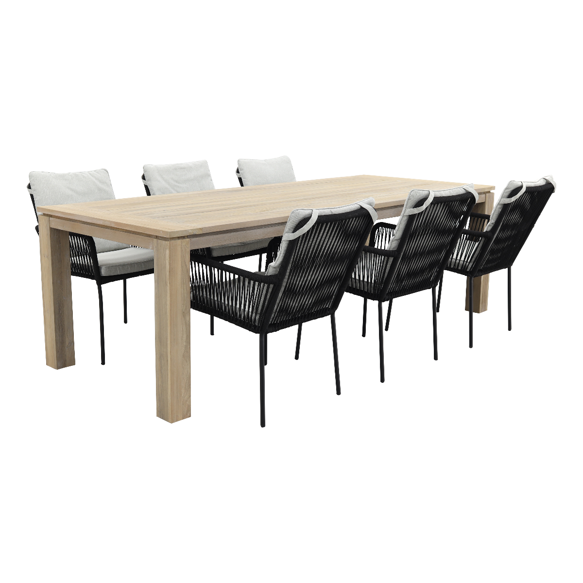 VDG Teresa Black|Rome grey 240 cm. tuinset – 7-delig