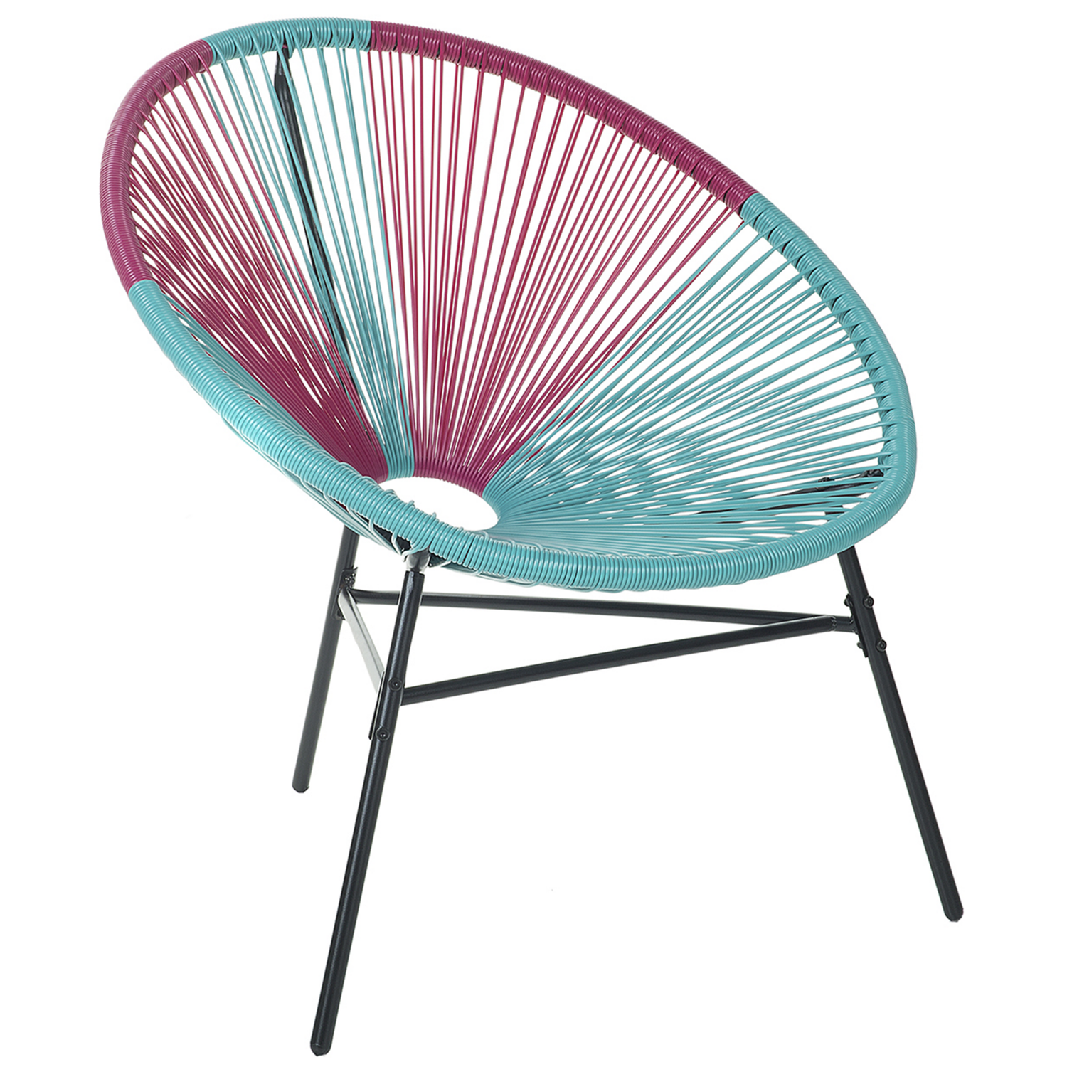 Beliani - ACAPULCO - Tuinstoel - Roze|Turquoise - PE rotan