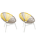 Beliani - ACAPULCO - Tuinstoel set van 2 - Beige|Geel - PE rotan