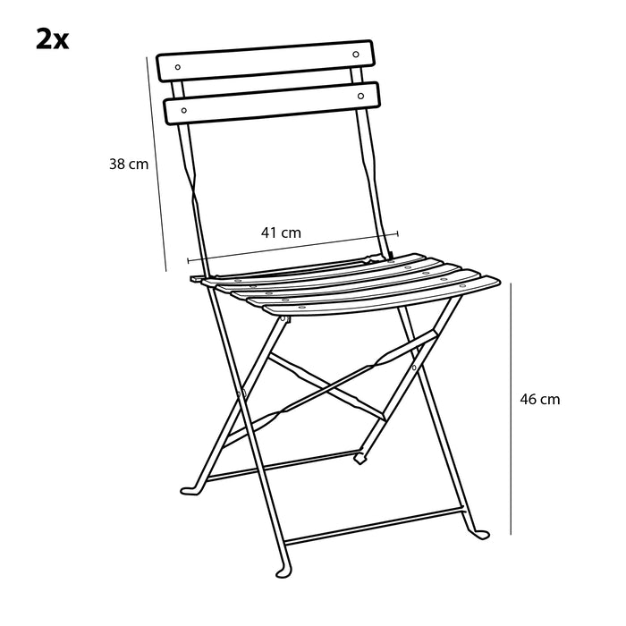 Mica Decorations Laurence Bistro Set - Set of 3 - Metaal - Lichtgroen