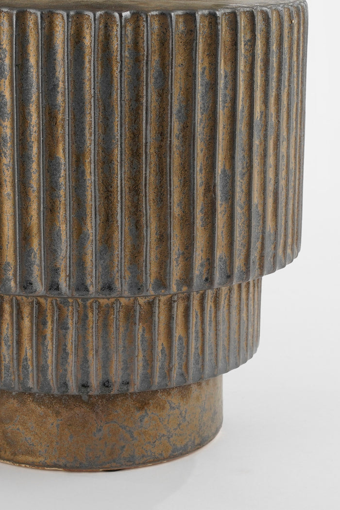 Mica Decorations Dado Vaas - H28 x Ø19 cm - Keramiek - Brons