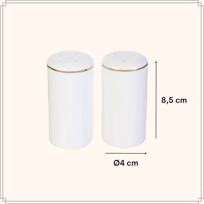 OTIX Peper en Zout stel Wit met Gouden rand Porselein CROCUS