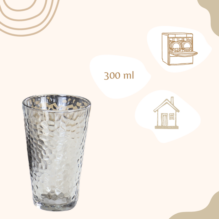 OTIX Waterglazen Longdrink Glazen Set van 6 Stapelbaar 300ml Gehame...