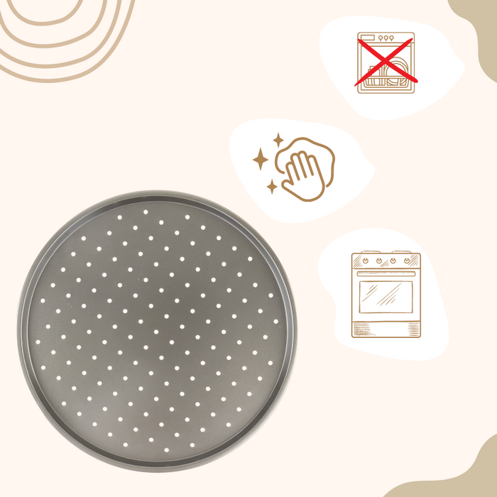 OTIX Pizza Ovenplaat Bakplaat Pizzaplaat Ø 33 cm Rond BBQ