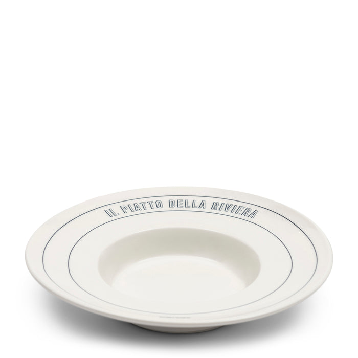 Riviera Maison pastabord Wit - Long Island - Porselein (ØxH) 26x4