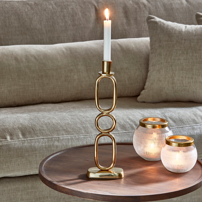 Riviera Maison Kaarsenstandaard Goud - Ainara - Aluminium, Hout