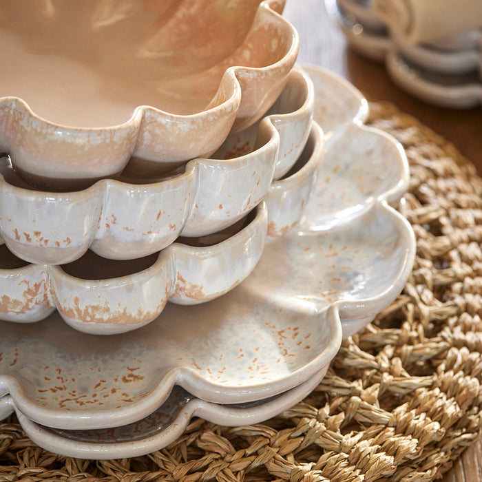 Riviera Maison Diepe ronde schaal Beige - Blossom - Aardewerk