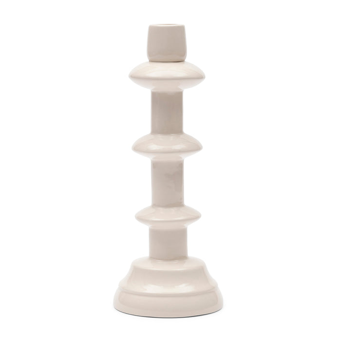 Riviera Maison Kaarsenstandaard Wit - Azure - Aardewerk (ØxH) 10x25