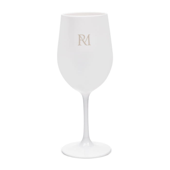Riviera Maison Wijnglas Wit - RM Monogram Outdoor - Kunststof