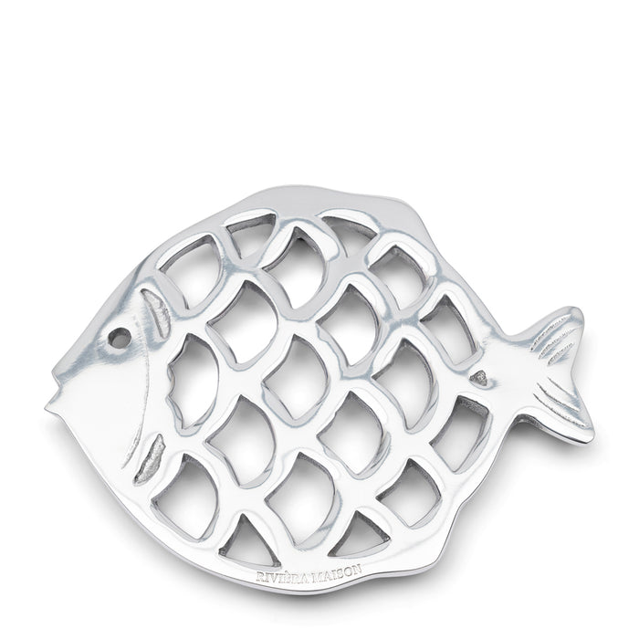 Riviera Maison Pannenonderzetter Zilver - Fish Trivet - Aluminium