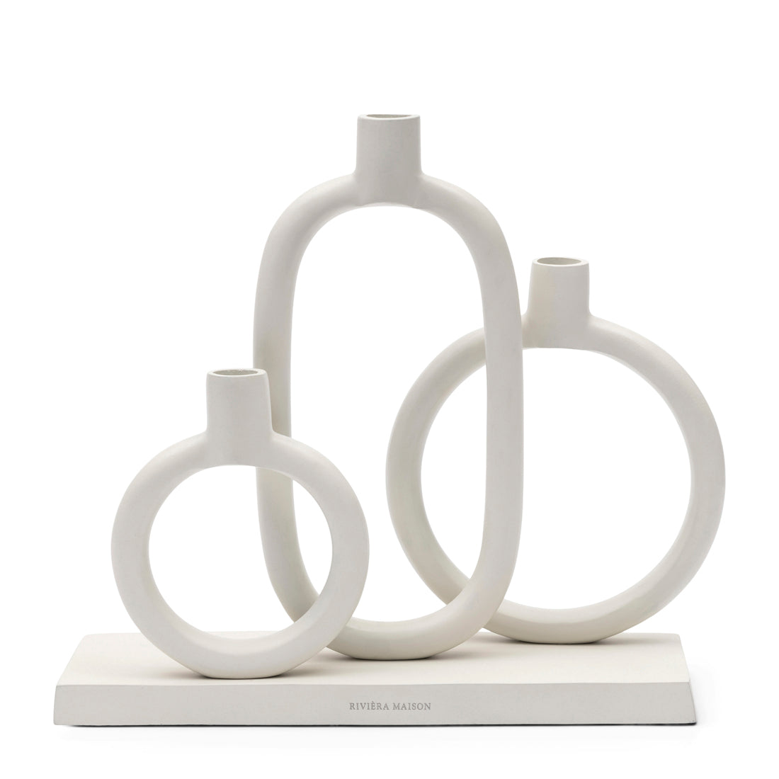 Riviera Maison Kaarsenhouder Wit - Viviana - Aluminium, Hout