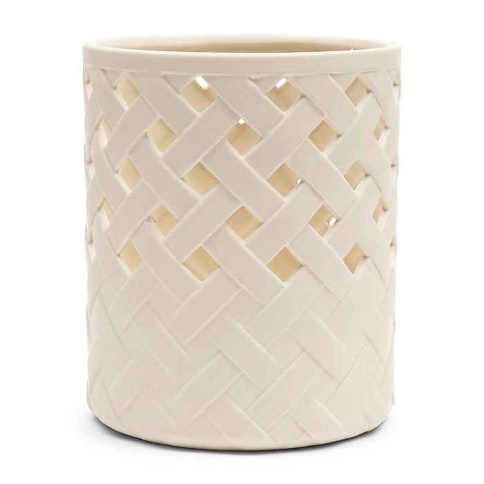 Rivièra Maison - Handgemaakt Windlicht in Off White van Keramiek met een Hoogte van 30 cm