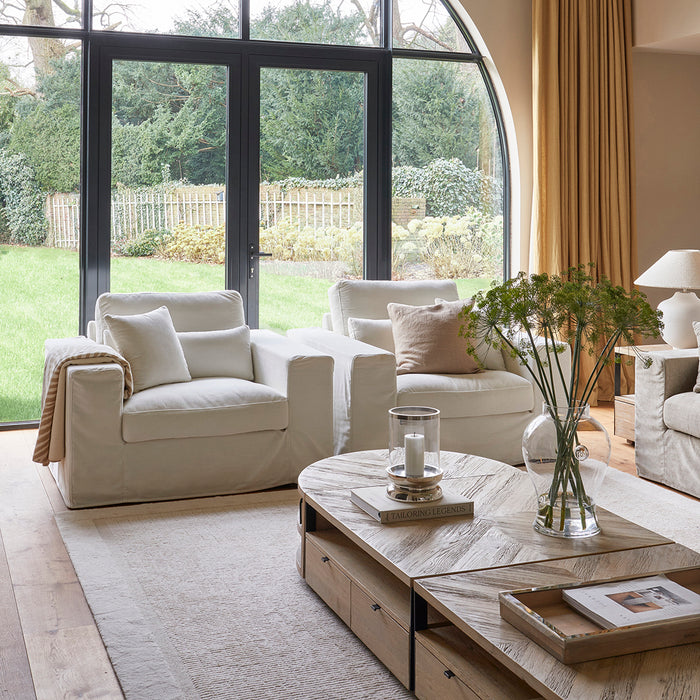 Riviera Maison Windlicht groot Zilver - Vallea - Aluminium, Glas, Hout