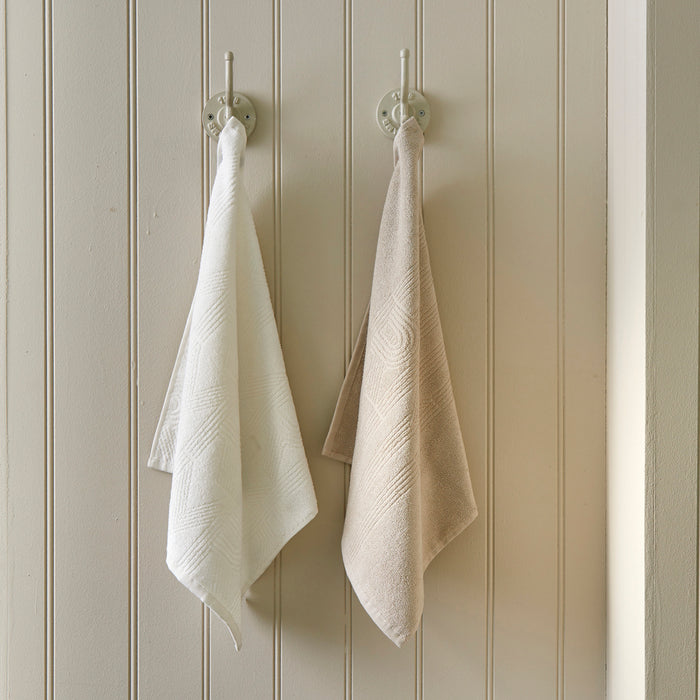 Riviera Maison keukendoeken set Beige |Wit - RM Identity - Katoen