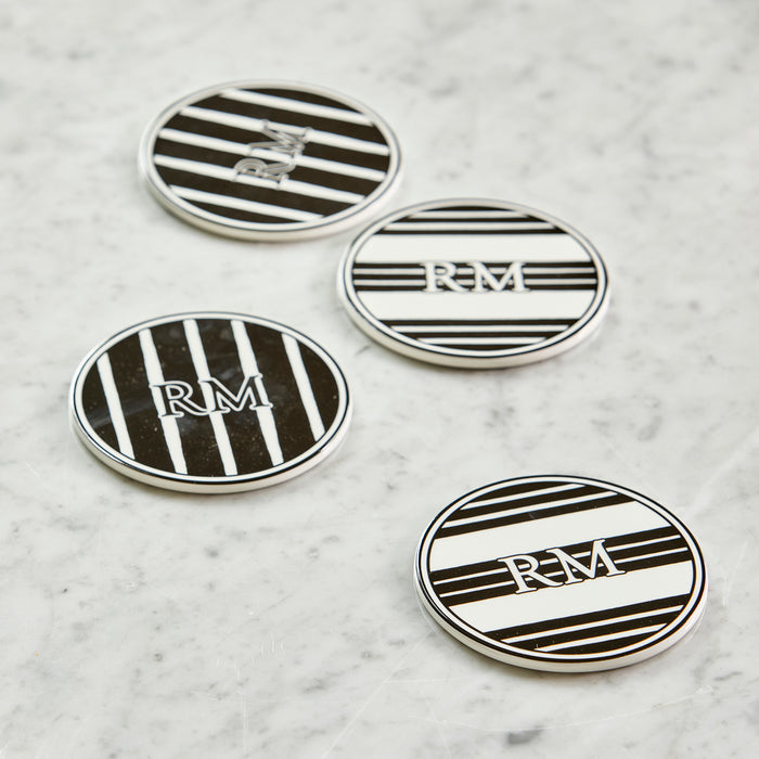 Riviera Maison Onderzetters Blauw|wit - Long Island - Porselein