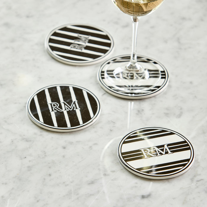 Riviera Maison Onderzetters Blauw|wit - Long Island - Porselein