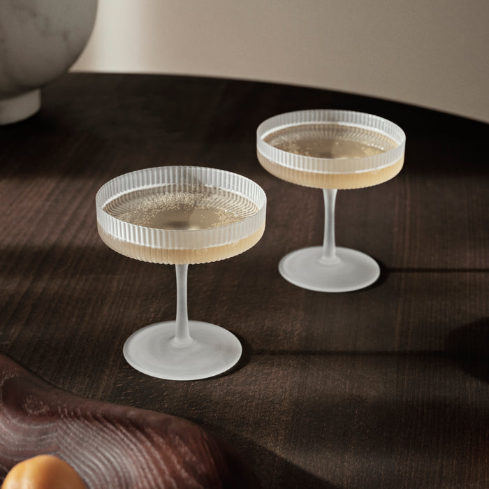 Ferm Living Ripple Champagneglazen 2 st. - Frosted