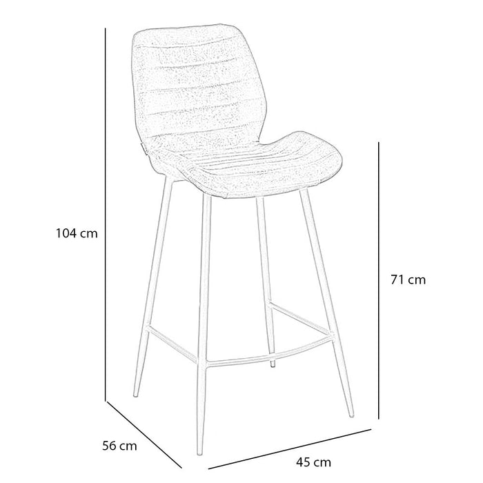 Bronx71 Velvet barkruk Toby donkergroen 71 cm