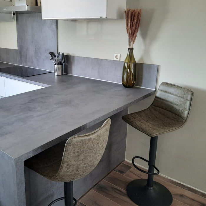 Bronx71 Industriële barkruk Boston leer olijfgroen 60-76 cm -