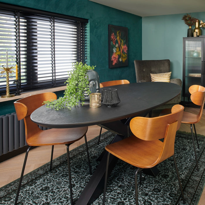 Jaloezie Hout Zwart - Hout - 120x180x5cm (BxHxD)