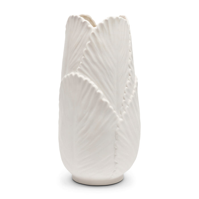 Riviera Maison Vaas Wit - Foliage - Aardewerk (ØxH) 18x35