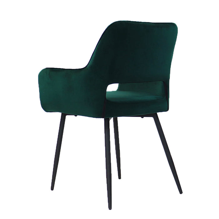 Bronx71 Velvet eetkamerstoel Mika donkergroen - Eetkamerstoelen set