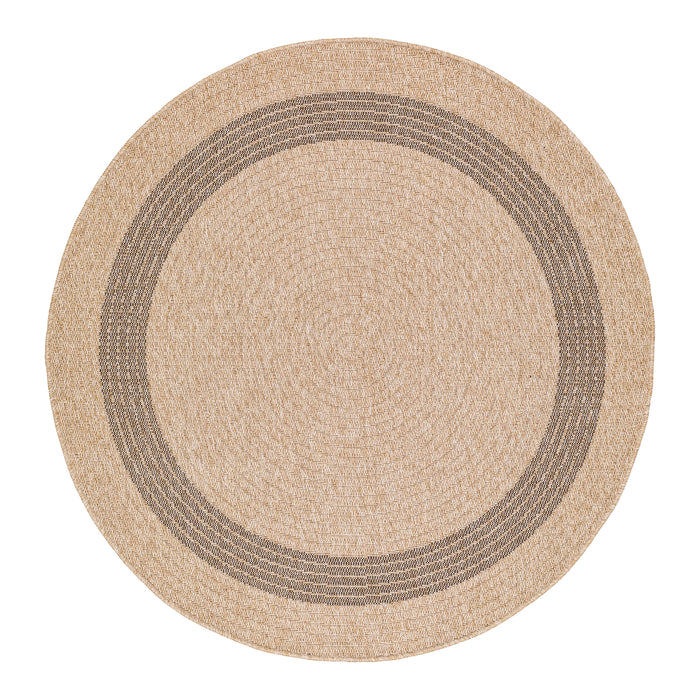 by fonQ Core Vloerkleed Ø 160 cm - Zand/Zwart